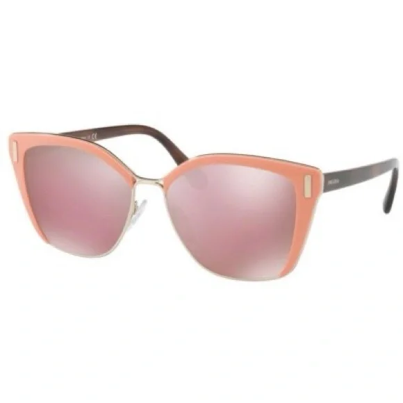 New Prada Pink & Brown Cat-Eye Sunglasses Prada PR 26ZS M (55 - 16) with Brown lenses and Pink frame  main image 2